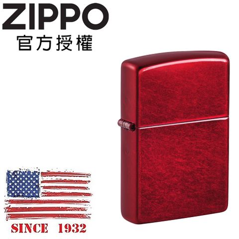 Zippo 【官方授權店】Candy Apple Red Mt Lt 金屬蘋果紅色(素面)防風打火機