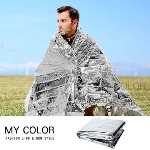 MY COLOR【10入組】鋁箔急救毯 應急毯 鋁箔毯 救生毯 保溫毯 防寒  登山 露營 【W007】