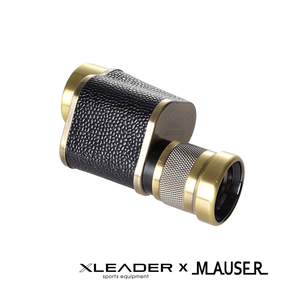 LEADER 【 X】MAUSER 8x24德國軍工迷你便攜式單筒望遠鏡 黃銅 附收納包