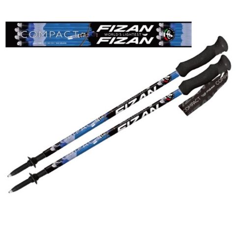 【義大利 FIZAN】超輕三節式登山杖 2入特惠組(單支.僅158g.132cm)/FZS20.7102.FBM 台灣藍鵲