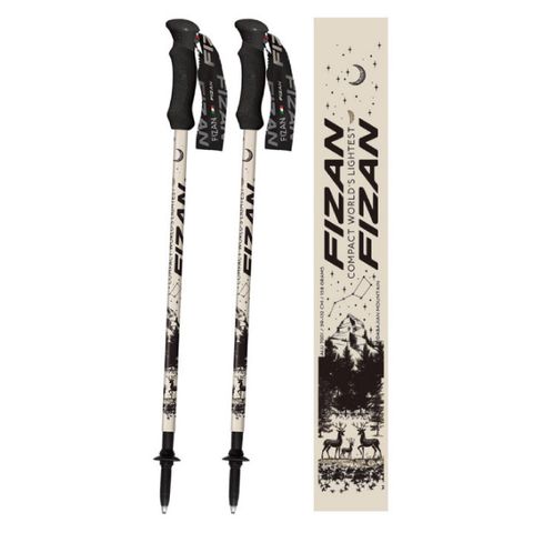 【義大利 FIZAN】超輕三節式登山杖 2入特惠組(單支.僅158g.132cm)/FZS22.7102.TDB 大壩棕
