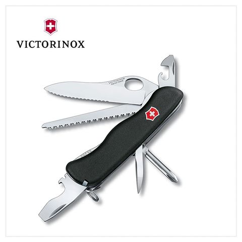 VICTORINOX 維氏 瑞士刀 軍用單手開 附安全鎖黑 0.8463.MW3