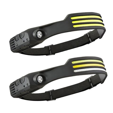 感應頭燈【三燈條/2兩款可選】(USB充電/生活防水)感應頭燈 頭燈 登山頭燈