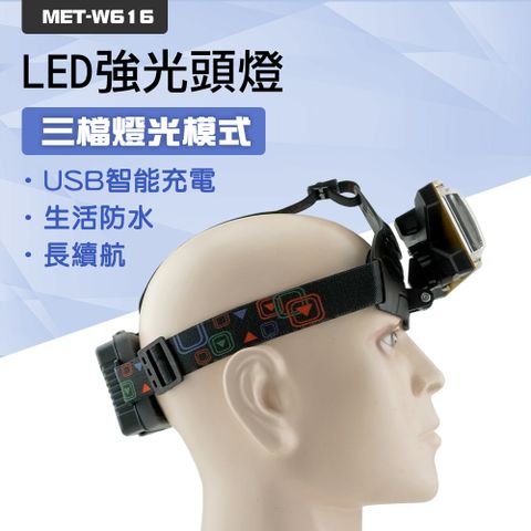 照明燈 工作頭燈 工地燈 騎行燈戶外露營照明工具 充電式頭燈 三段調節 強光/弱光/紅藍閃爍 工作頭燈 頭燈登山 頭戴式頭燈  LED頭燈 工作頭燈 廣角 聚焦 露營燈