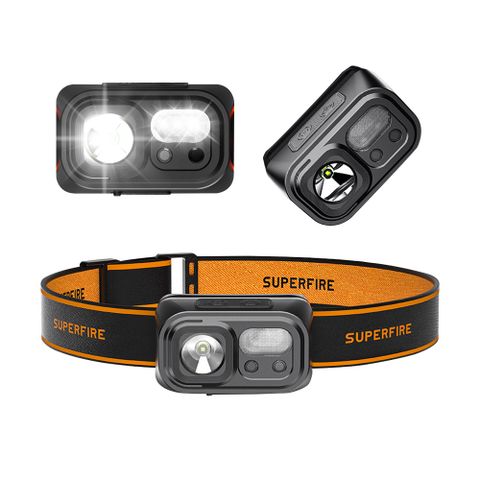 LUYOO 智能感應遠光投射頭燈 頭戴式LED照明燈 探照露營燈