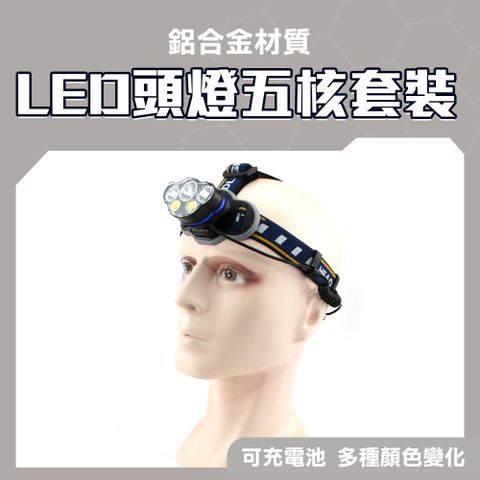 LED頭燈 充電頭戴式 強光超亮 露營燈 照明手電筒 頭燈 夜間照明燈 工作頭燈 釣魚燈 851-T073