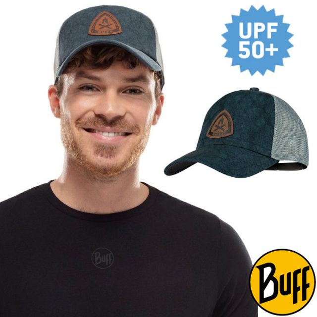 BUFF 【西班牙 】高防曬 Trucker Cap 抗UV美式潮流卡車帽(UPF 50+)鴨舌帽_BF125364 沈穩深藍