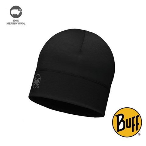 【Buff】9折!Buff |西班牙|極致黑 merino wool美麗諾羊毛帽-舒適_BF113013-999