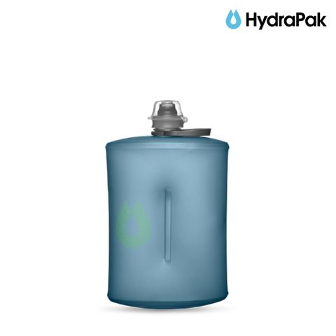 HydraPak Stow軟式水壺 GS330T / 湖水藍-黃 1L