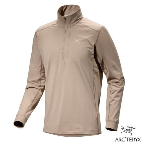 Arcteryx 始祖鳥 男 Rho LT Zip Neck 刷毛內層套頭衫 (225g)/X000005253-27589 煙燻棕