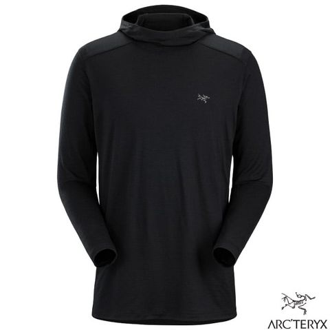 Arcteryx 始祖鳥 男 IONIA MERINO WOOL 美麗諾羊毛長袖連帽排汗衣_X000006851-30572 黑