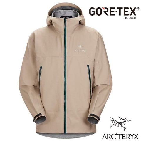【ARCTERYX 始祖鳥】男 Beta Gore-Tex 防風防水透氣連帽外套(僅300g)X000005599-29090 柳條褐