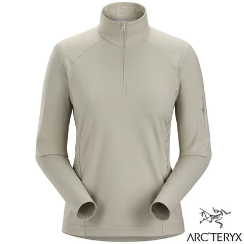 Arcteryx 始祖鳥 女 Rho LT Zip Neck 刷毛內層套頭衫.透氣保暖排汗衣.中層衣. T恤_X000006295-30352 生態綠