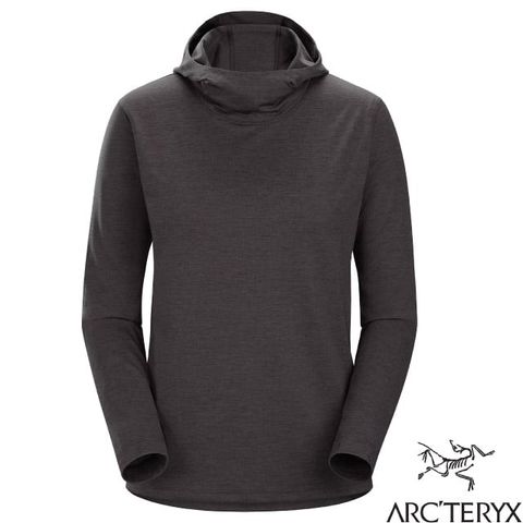 Arcteryx 始祖鳥 女 Taema 快乾長袖套頭衫.排汗長袖連帽上衣.帽T.休閒衫/遮陽防曬.輕薄透氣_X000007295-30804 雜黑