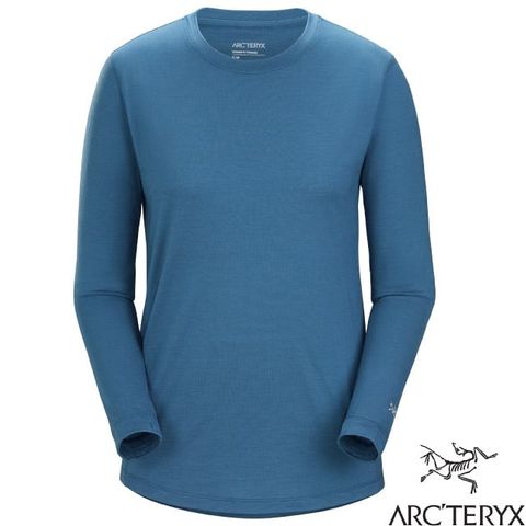 Arcteryx 始祖鳥 女 Lana 羊毛長袖圓領快乾上衣.登山排汗衣.防曬+吸濕排汗+抗臭_X000007434-30800 寧靜綠