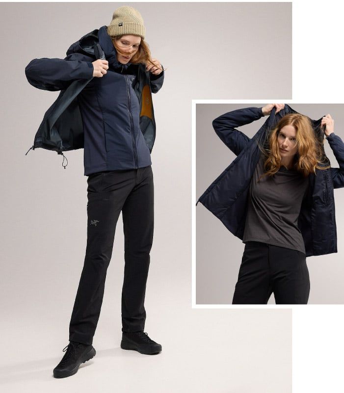 Arcteryx 始祖鳥女Atom 防潑保暖透氣化纖連帽外套.保暖纖維填充
