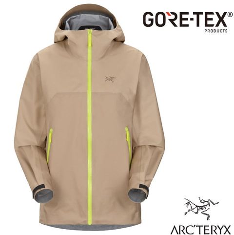 【ARCTERYX 始祖鳥】女款 Beta Gore-Tex 防風防水透氣連帽外套/X000007135-30791 柳條褐/音速綠