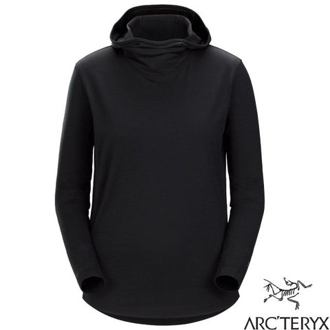 Arcteryx 始祖鳥 女 Lana 羊毛套頭衫.長袖連帽上衣/多功能T恤_X000006291-30428 黑