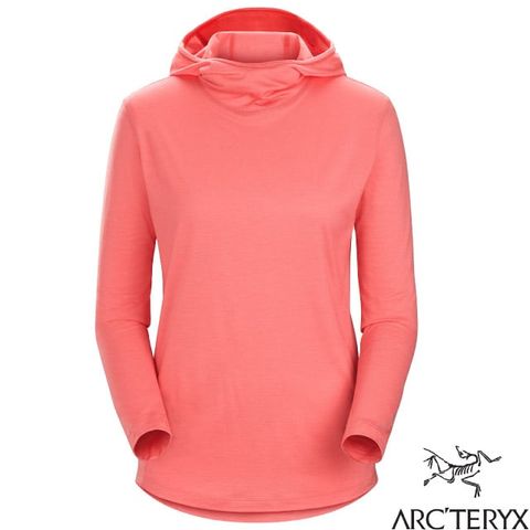 Arcteryx 始祖鳥 女 Lana 羊毛套頭衫.長袖連帽上衣/多功能T恤_X000006291-30428 索拉斯塔橘