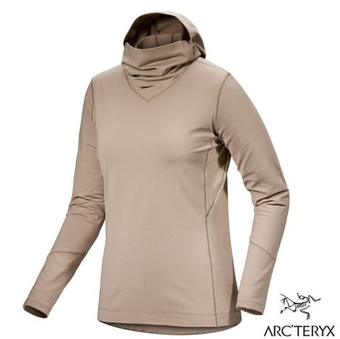 Arcteryx 始祖鳥 女 Rho 彈性透氣登山健行保暖連帽套頭衫.中層衣.帽T/面罩式兜帽/X000007326 煙燻棕