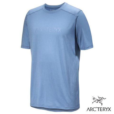 Arcteryx 始祖鳥 男 Ionia Merino Wool Arc'Word Logo 輕量透氣美麗諾羊毛短袖圓領排汗衣.T恤/美利奴_X000007733 石洗藍