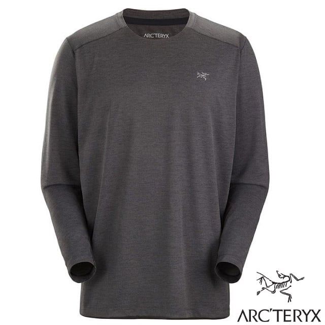 Arcteryx 始祖鳥 男 Cormac 登山輕量透氣快乾長袖圓領排汗衣.T恤.運動休閒衫/吸濕排汗_X000006684-30552 雜黑