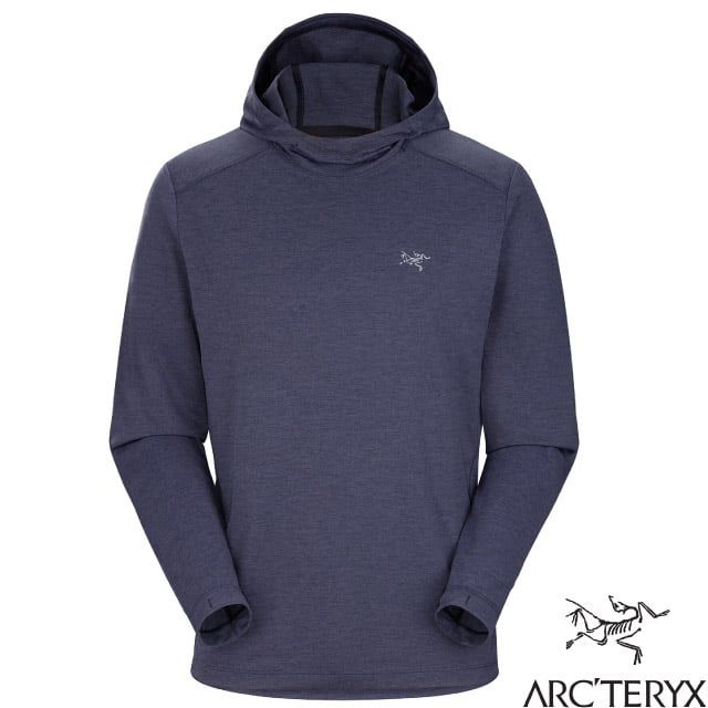 Arcteryx 始祖鳥 男 Cormac Hoody 登山輕量透氣快乾長袖連帽排汗衣.帽T.運動休閒衫/吸濕排汗.立體剪裁/29123 黑寶石