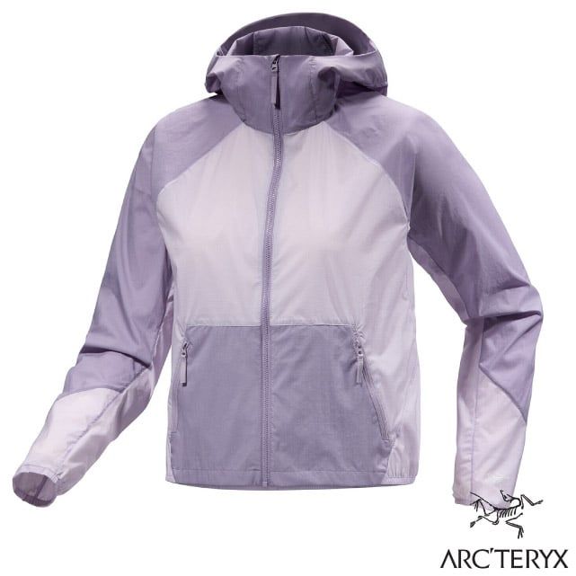 Arcteryx 始祖鳥 女 Stowe Windshell 防風防潑水輕薄透氣連帽風衣外套.機車夾克/短版設計/X000006073 淺藍香紫/藍香紫