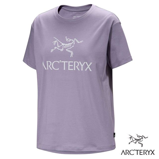 Arcteryx 始祖鳥 女 短袖圓領衫.T恤.休閒衫.運動上衣/生物洗滌柔軟耐穿.彈性透氣有 機棉/X000008039 藍香紫