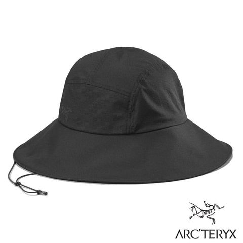 Arcteryx 始祖鳥 Aerios Shade Hat 防曬透氣寬邊遮陽帽.可折疊大盤帽.圓盤帽.休閒運動帽.適登山健行旅遊_X000007765 黑