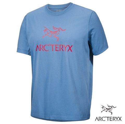 Arcteryx 始祖鳥 男 Arc'Word Logo 登山輕量透氣短袖圓領排汗衣.T恤.運動休閒衫/吸濕排汗_X000007991 石洗藍