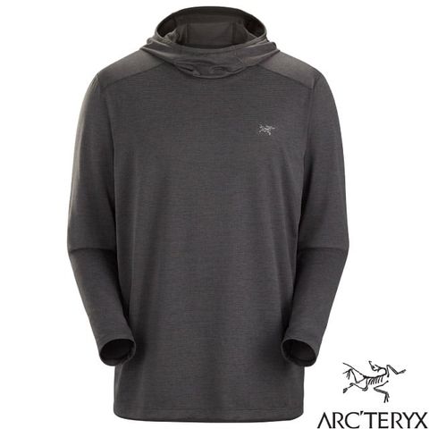 Arcteryx 始祖鳥 男 Cormac Hoody 登山輕量透氣快乾長袖連帽排汗衣.帽T.運動休閒衫/吸濕排汗_X000006370-30556 雜黑