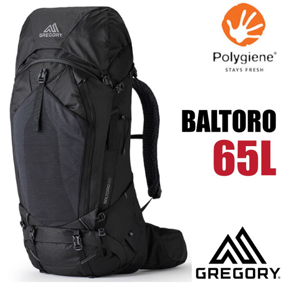 Gregory BALTORO 65L 專業網狀透氣健行登山背包 (FreeFloat A3_附全罩式防雨罩+求生哨) 142440-0413 曜石黑