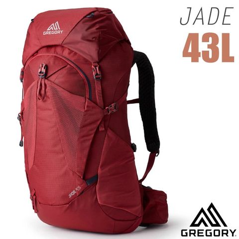 Gregory 女款 Jade 43L 網架式健行登山背包(S/M號).雙肩後背包/適自助旅行.休閒旅遊.出國打工_145296-1761R 寶石紅