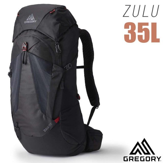 Gregory ZULU 35L 網架式健行登山背包(M/L號).雙肩後背包/適自助旅行.休閒旅遊.出國打工_146671-0662R 火山黑