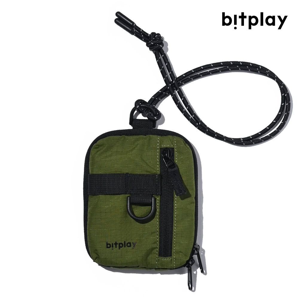 Bitplay Essential Pouch 機能小包 V2(含頸掛繩)- 軍綠色/炭黑色     掛包 /輕量 /防 潑水 /口袋包 /錢包 /戶外 /潮流 /頸掛 /掛脖