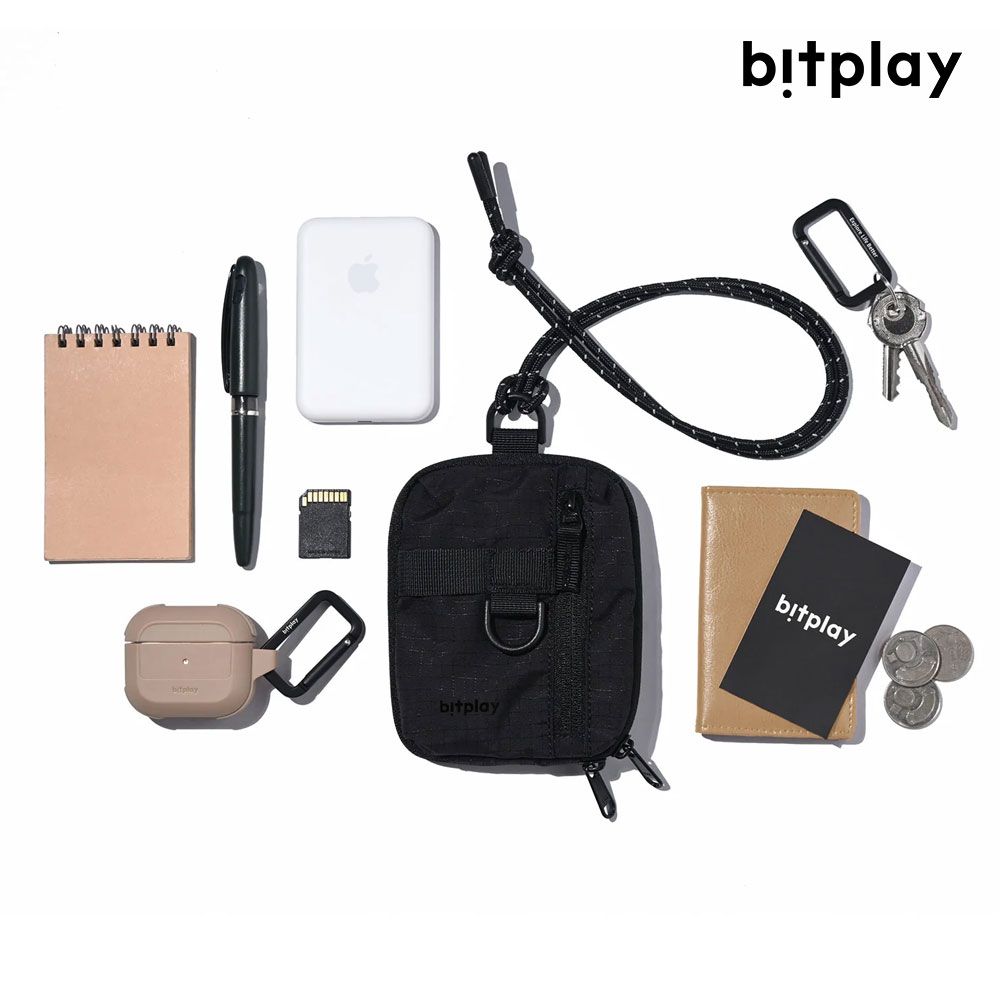 Bitplay Essential Pouch 機能小包 V2(含頸掛繩)- 軍綠色/炭黑色     掛包 /輕量 /防 潑水 /口袋包 /錢包 /戶外 /潮流 /頸掛 /掛脖