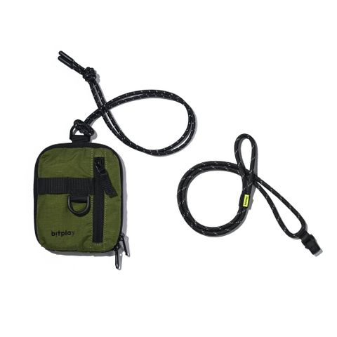 Bitplay Essential Pouch 機能小包 V2(含頸掛繩)- 軍綠色+ 8mm撞色掛繩組 /掛包 /輕量 /防潑水 /口袋包 /錢包 /戶外 /潮流 /頸掛 /掛脖