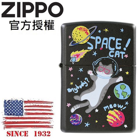 Zippo 【官方授權店】Space Cat 尋夢旅行-太空貓防風打火機