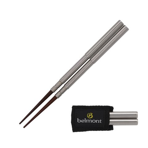 日本 Belmont 不銹鋼+木製組合摺疊筷組 BM-605