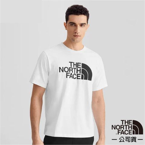 The North Face 北面 男款 柔軟透氣純棉短袖圓領T恤(亞洲版型).休閒衫.運動上衣/ 7WCI-FN4 白 N