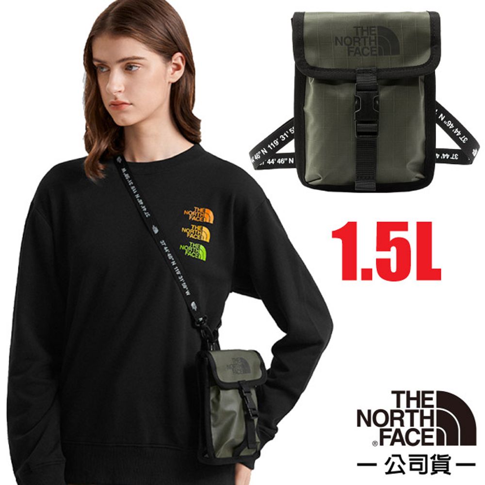 The North Face 北面 【美國 】插扣式可調節潮流背帶單肩包1.5L.斜背包.側背包/7QU7-21L 綠 N