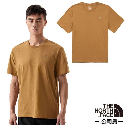 The North Face 北面 男款 FLASHDRY吸濕透氣短袖圓領T恤(亞洲版型).休閒衫.運動上衣/7WCJ-173 棕 N