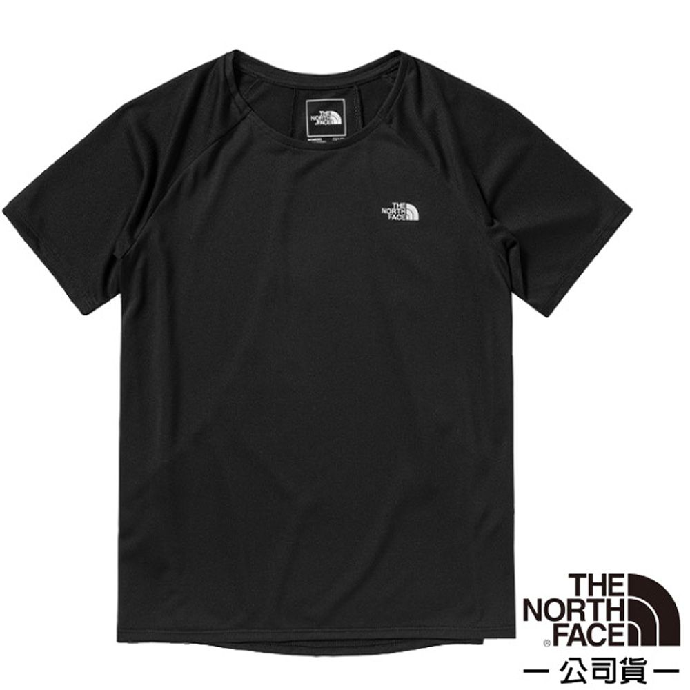 The North Face 北面 女款 FLASHDRY吸濕透氣短袖圓領T恤(亞洲版型).休閒衫.運動上衣/7WCM-JK3 黑 N