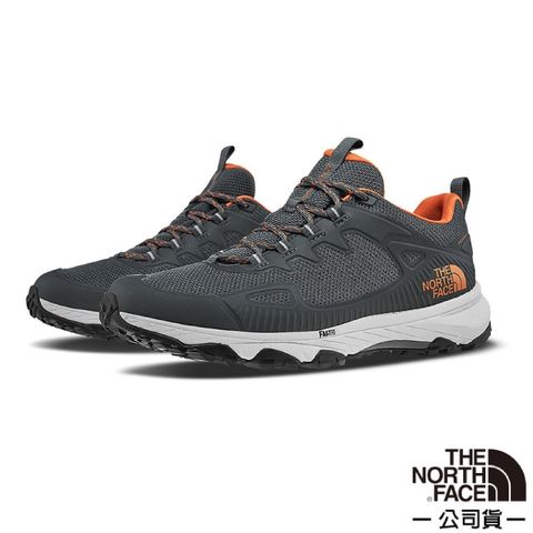 【美國 The North Face】男 防水透氣徒步鞋(透氣網布鞋面).抓地耐磨外底/46BW-NEC 灰橘 V