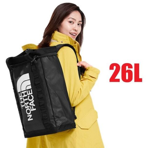 The North Face 北面 大Logo 26L多功能日用減壓雙肩背包/書包(900D防水布料)/3KYF-KY4 黑 N