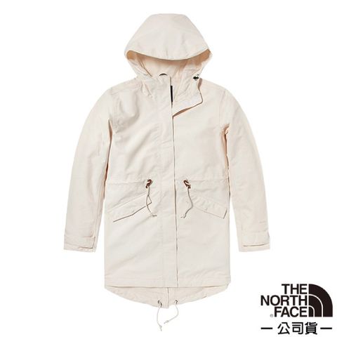 【美國 The North Face】女 防水透氣連帽外套(亞洲版型)/夾克.風雨衣/5AYC-N3N 白色