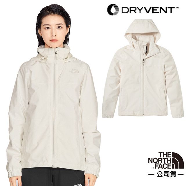 UNIX 【美國 The North Face】女 3效能 防水透氣防風耐磨連帽外套(亞洲版型)/5AZZ-N3N 粉白 V