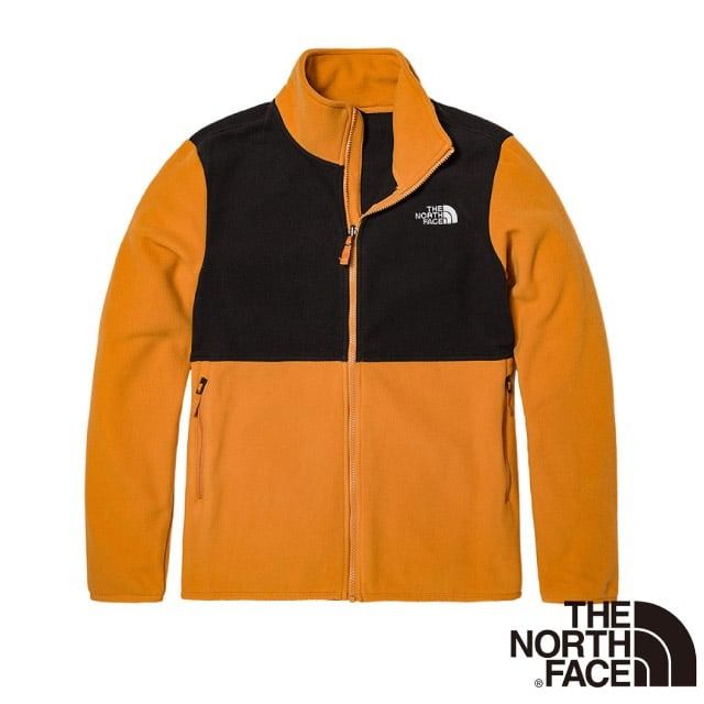 The North Face 北面 男新款 拼接保暖立領抓絨外套.夾克/機能性運動衫/休閒旅行/4NA3-6R2 黃黑