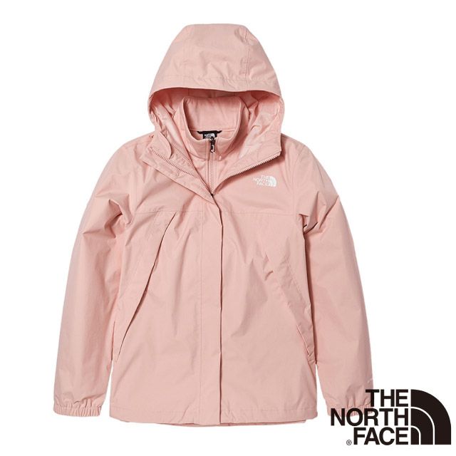 美國The North Face】女新款防水透氣防風耐磨連帽二件式外套(亞洲版型